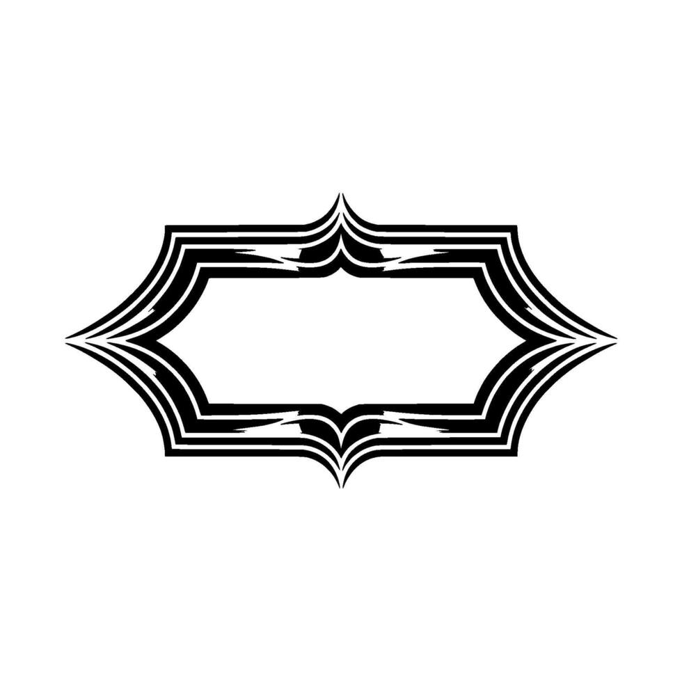 Geometric Deco Frame, Gradient Black White, Elegant Border vector