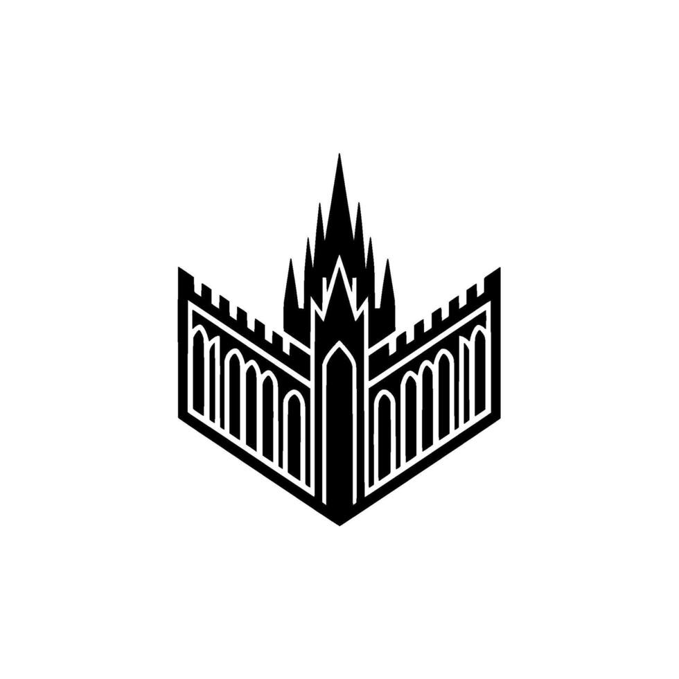 Gothic Fortress Emblem, Minimalist vector