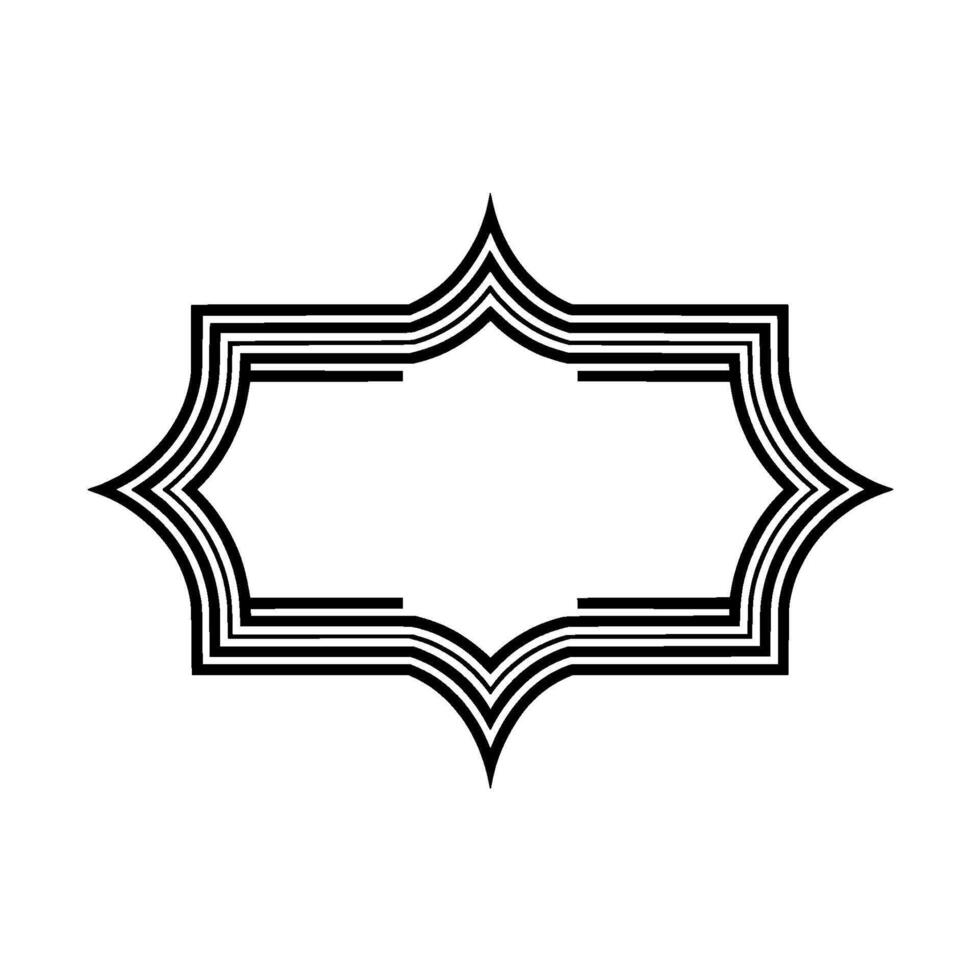 Geometric Star Frame, Minimalist , Elegant Border - Outline vector