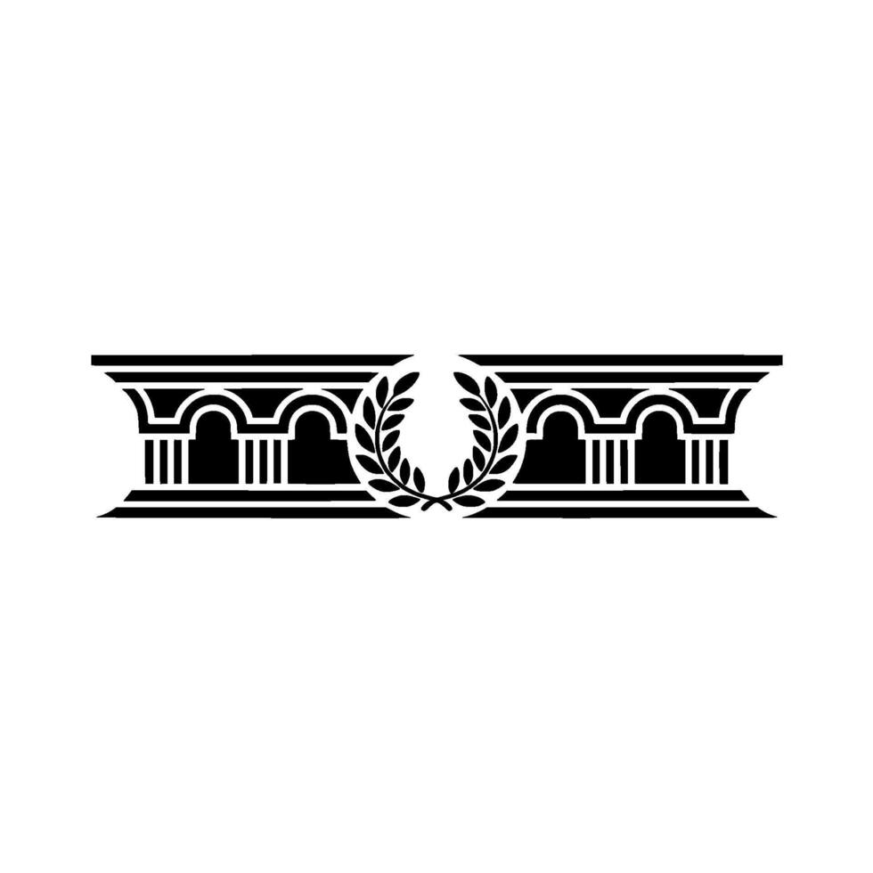 Classical Column Ornament, Laurel Wreath Border vector