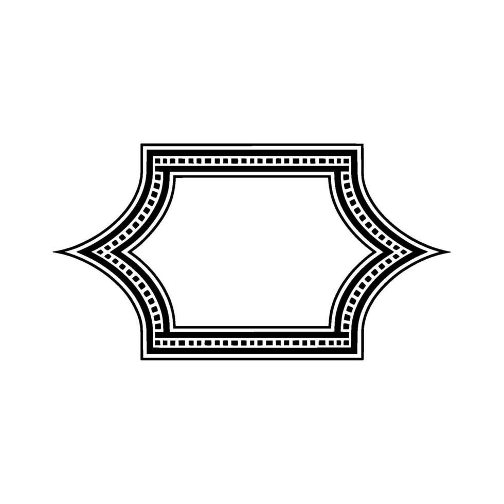 Geometric Deco Frame, Elegant Outline, Minimalist, Monotone vector