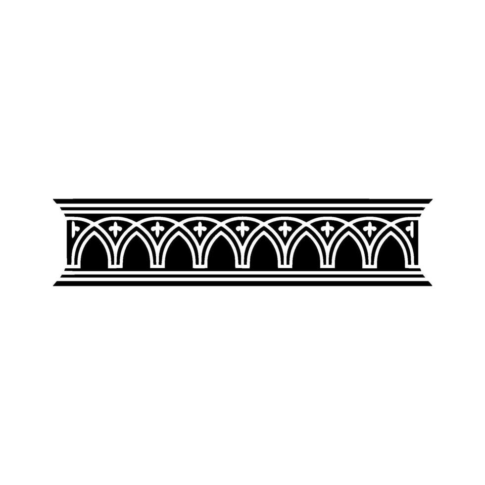 Gothic Arch Ornament Border, Vintage Element vector
