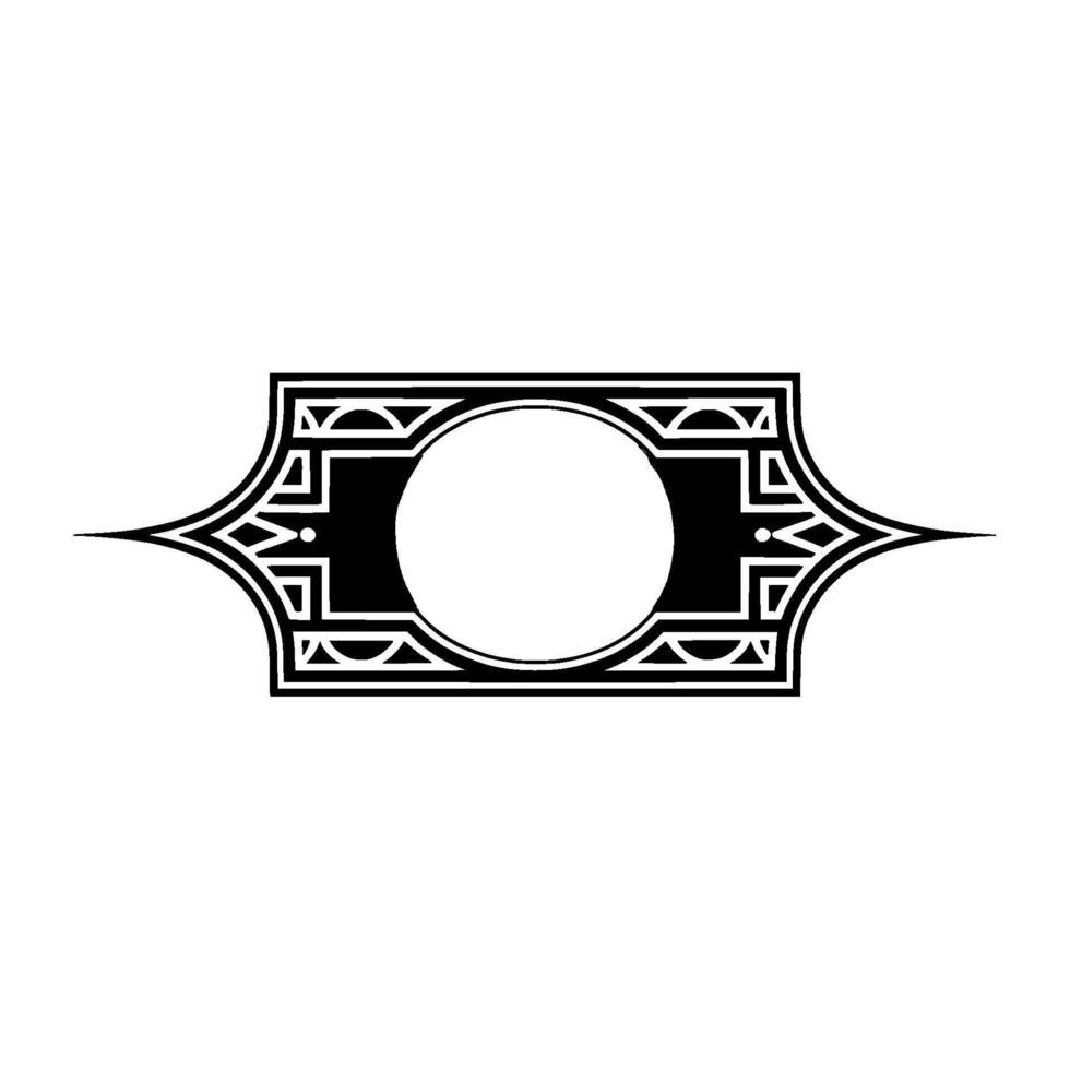 Art Deco Focal Point, Geometric Ornament, Shadowed Circle vector