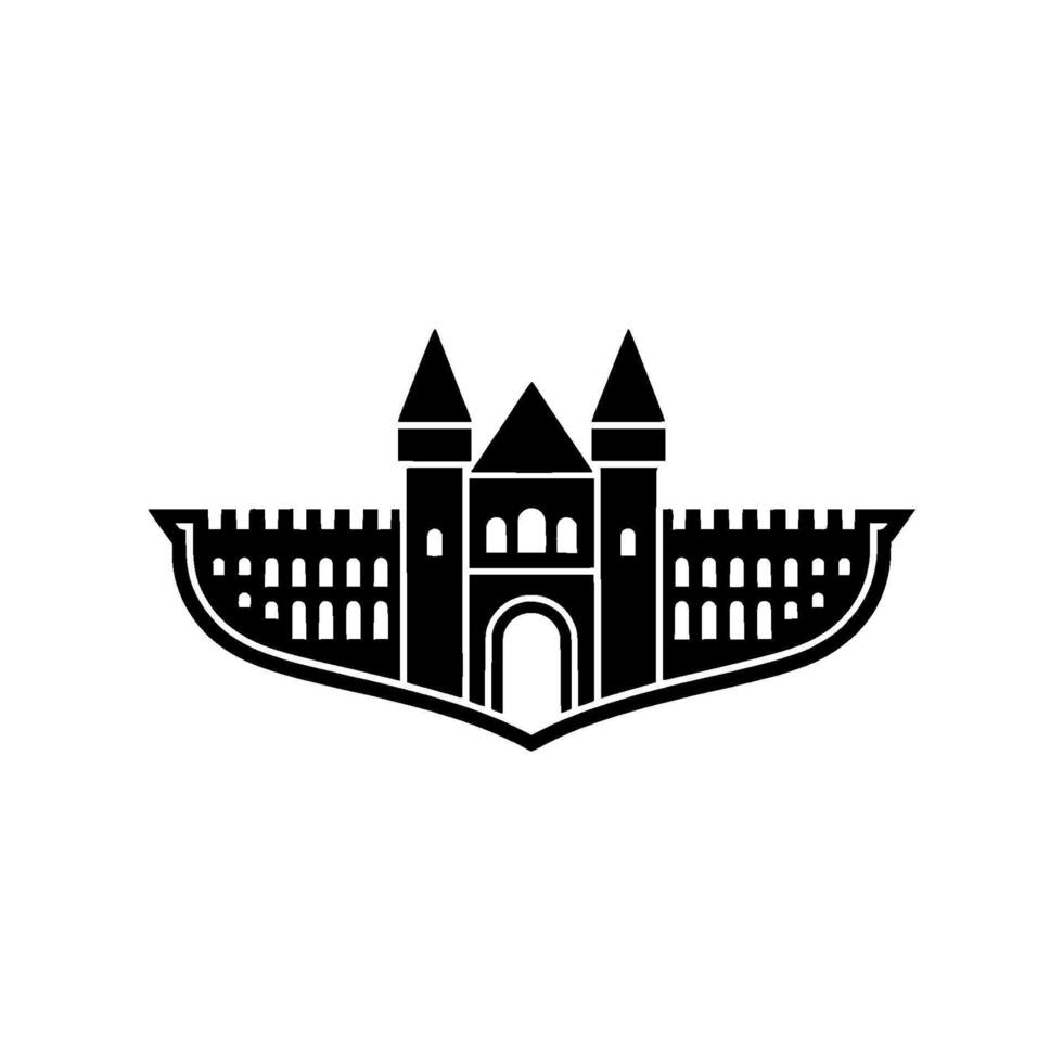 Fortress Silhouette, Emblemic , Protective Symbol vector