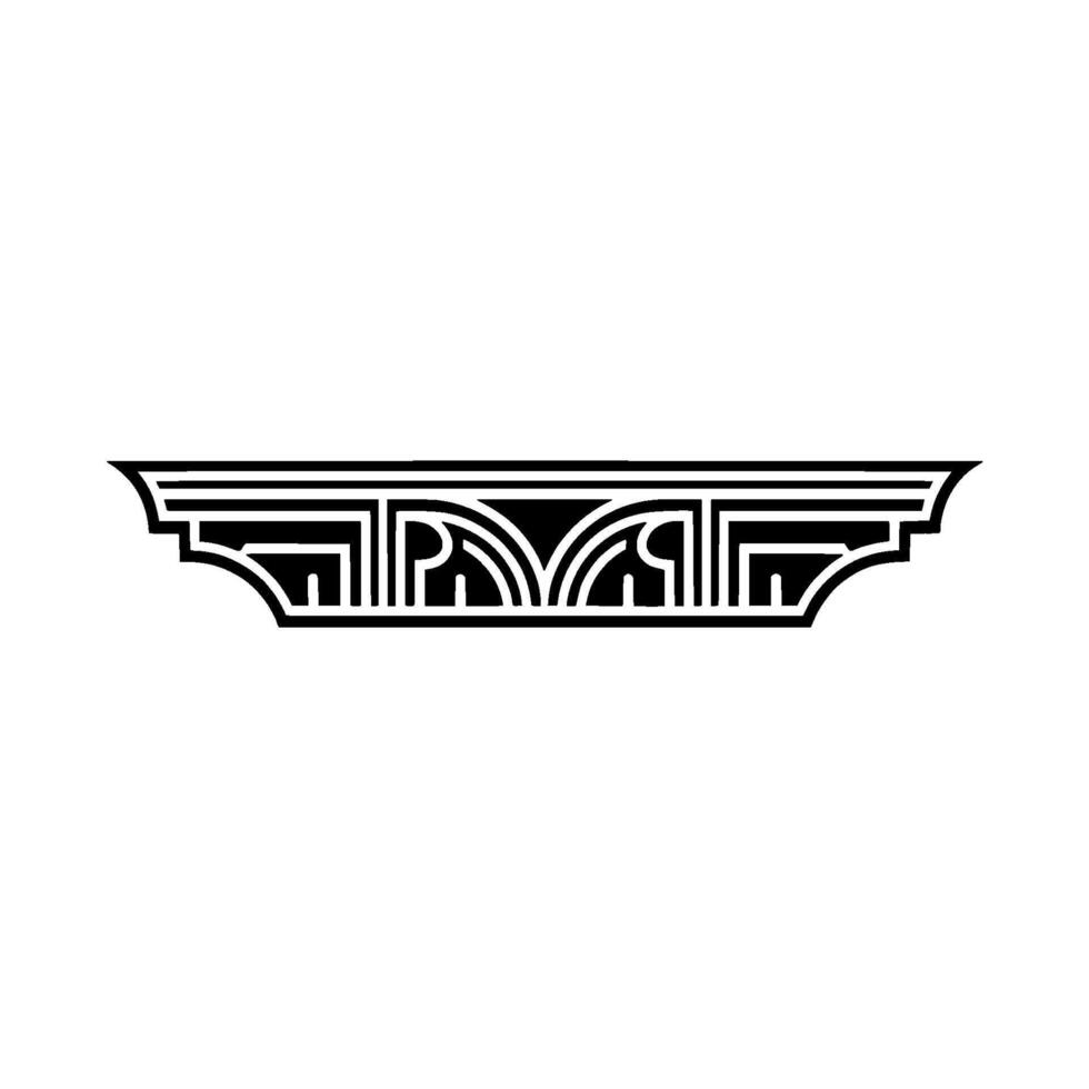 Art Deco Ornament, Geometric Border, Vintage, Linear vector