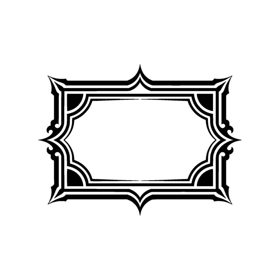Intricate Black Frame, Elegant Border, Vintage vector