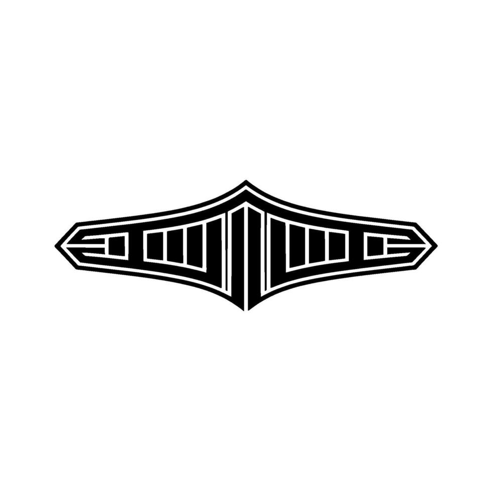 Geometric Warrior Mask, Dark Minimalist Emblem vector