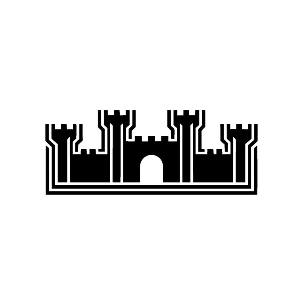 Minimalist Fortress Silhouette, Protective Symbol vector