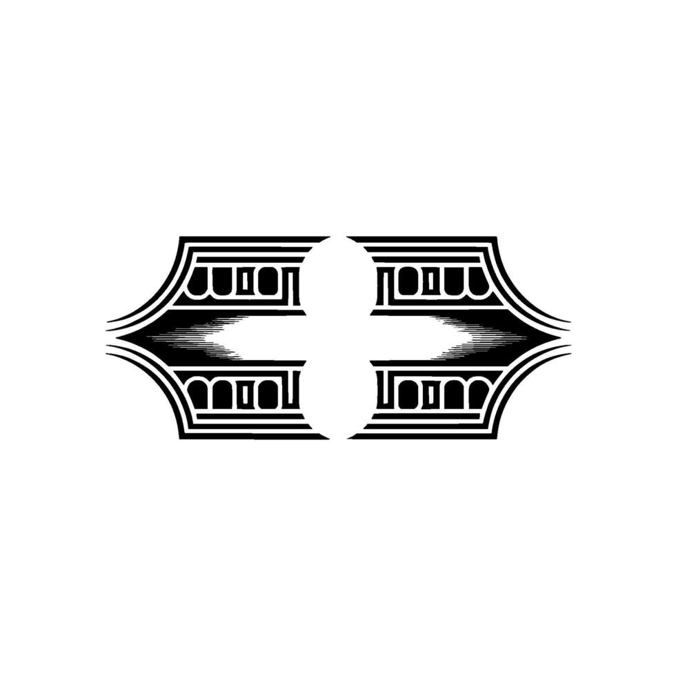 Geometric Deco Emblem, Minimalist Black White, Blackandwhite vector