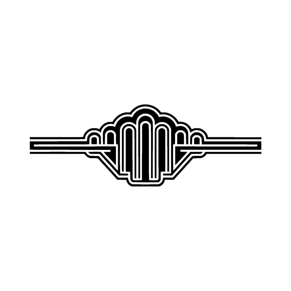 Art Deco Crest Geometric Cloud Emblem, Streamlined vector