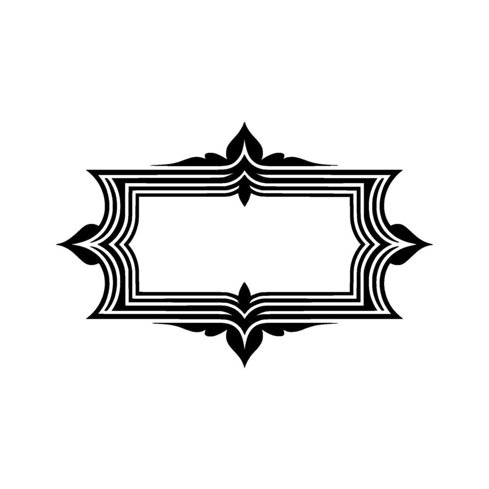 Elegant Black Frame, Stylized Ornamentation, Minimalist vector