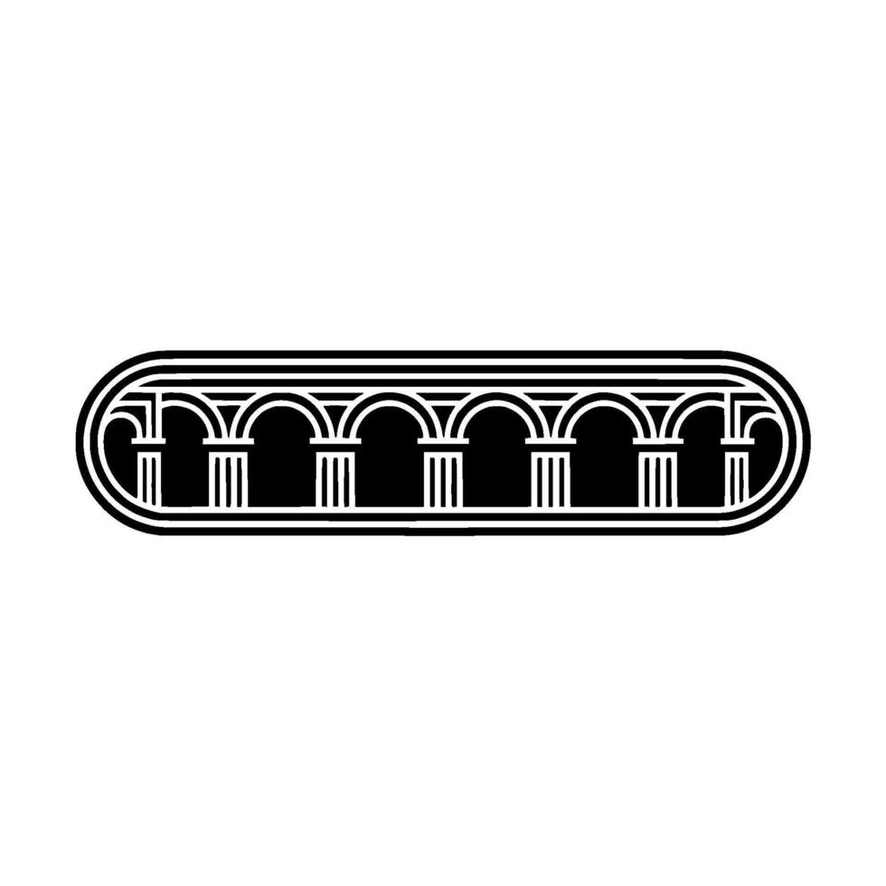 Art Deco Column Emblem, Geometric , Vintage Style vector