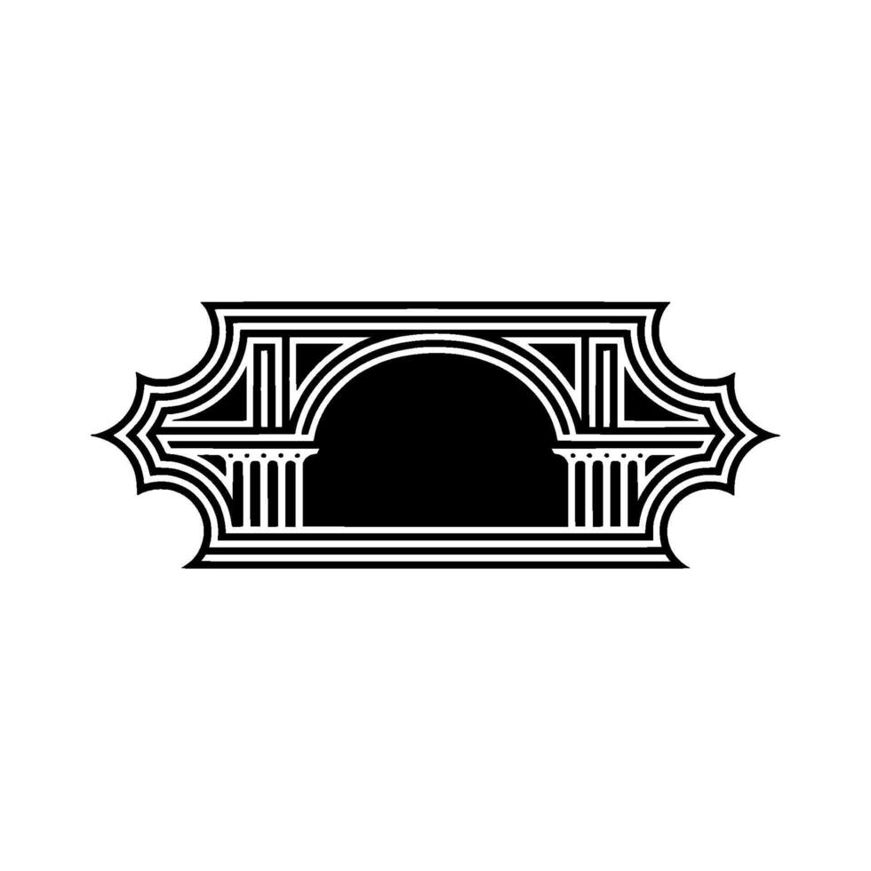 Art Deco Archway Emblem, Elegant Geometric vector
