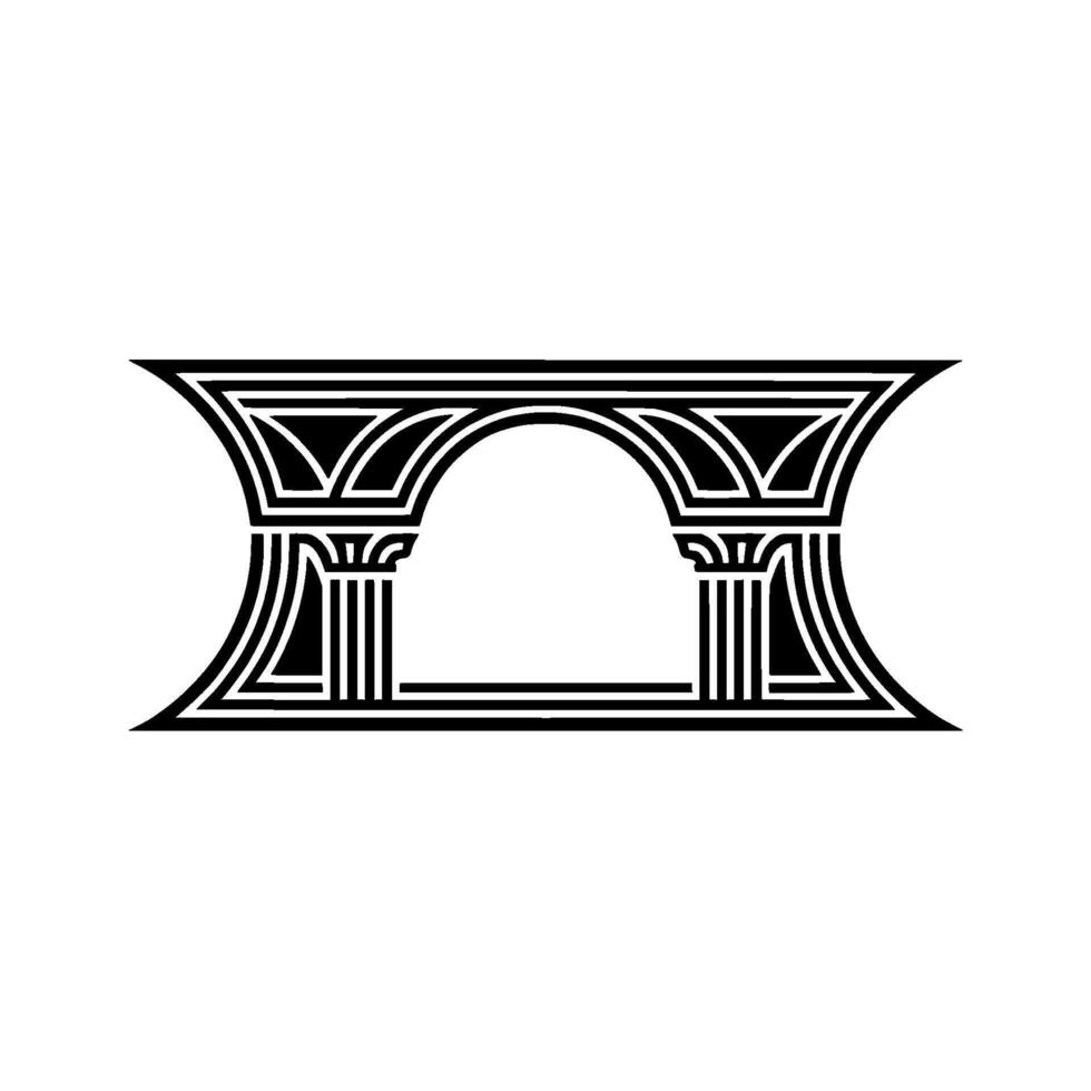 Art Deco Archway, Geometric Symmetry, Minimalist vector
