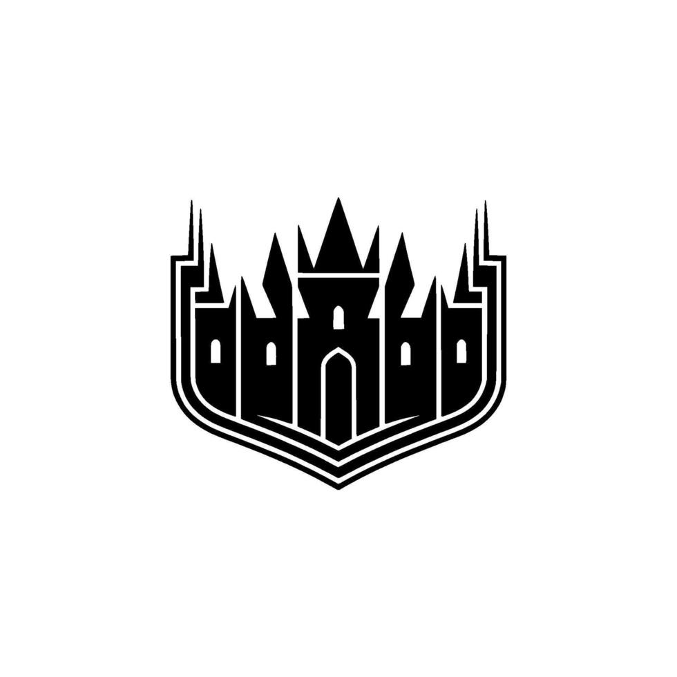 Gothic Fortress Emblem, Regal Shield vector