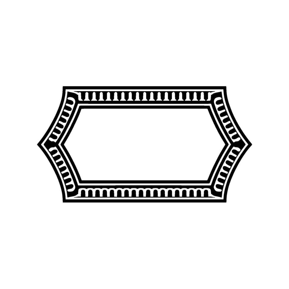 Geometric Deco Frame, Elegant Outline, Vintage, Monochromatic vector