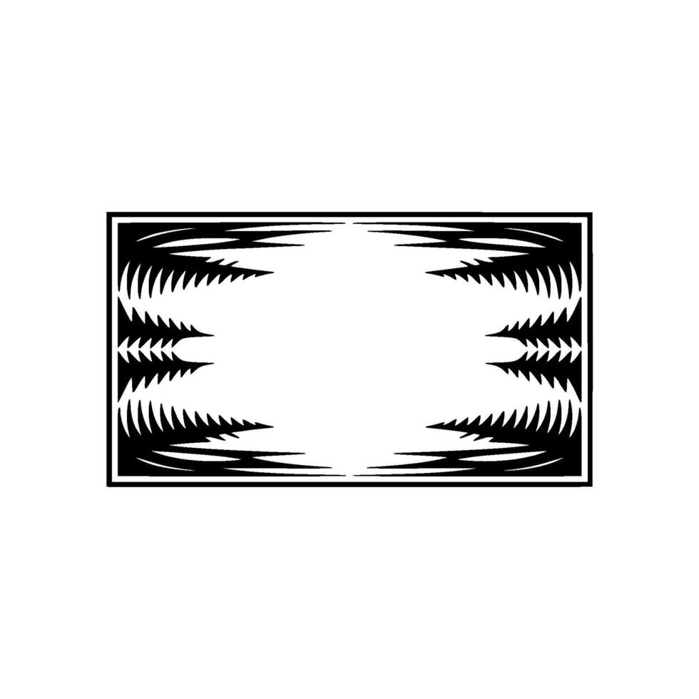 Geometric Fern Frame, Minimalist vector