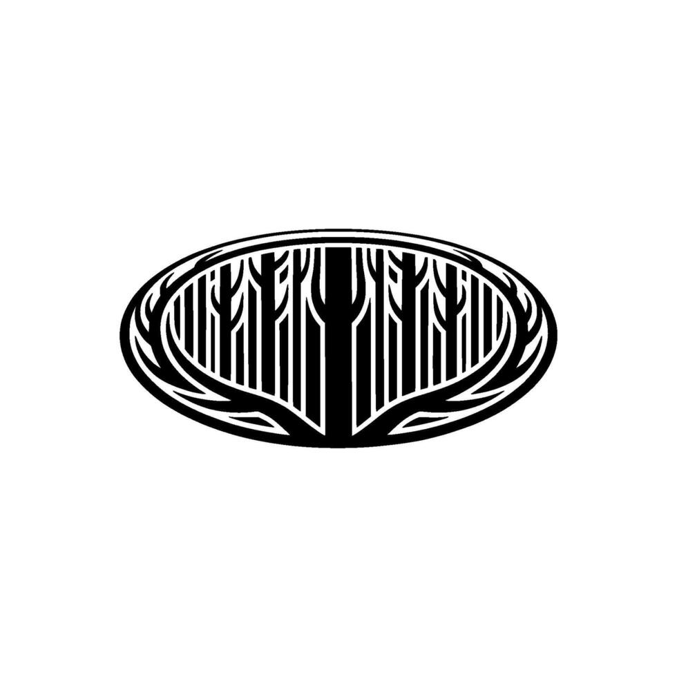 Stylized Antler Emblem, Vintage Silhouette vector