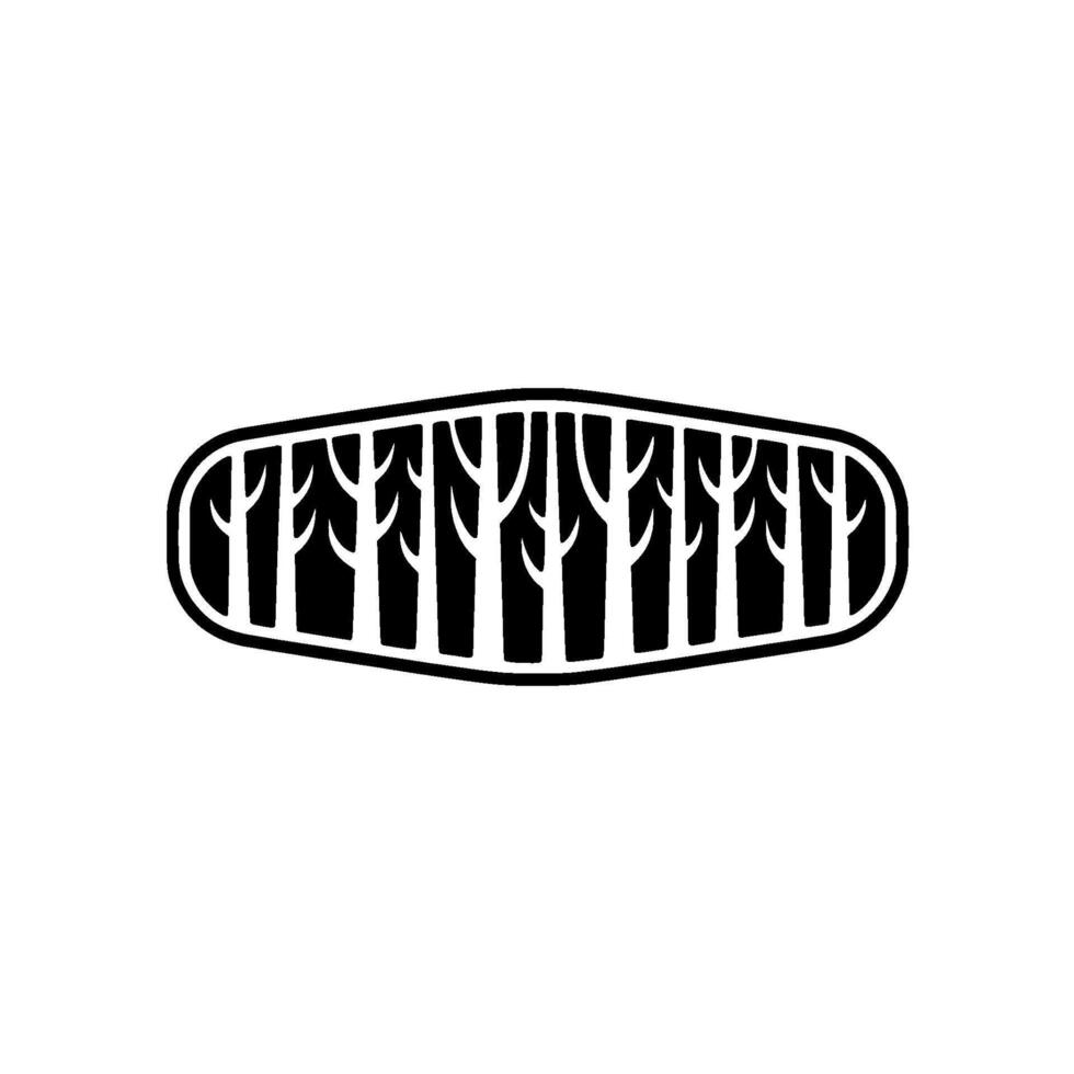Retro Wave Silhouette, Stylized Tree Pattern vector