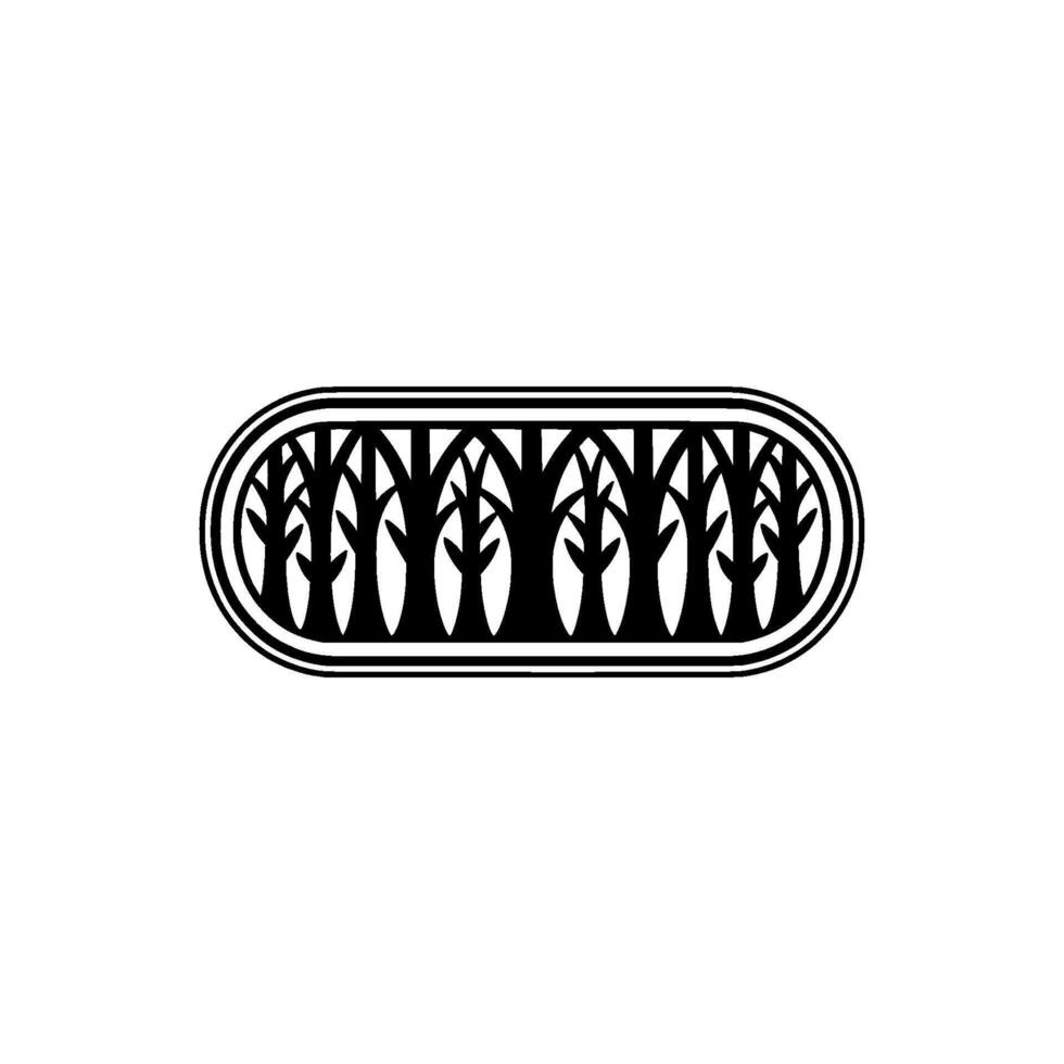Gothic Botanical Emblem, Minimalist vector