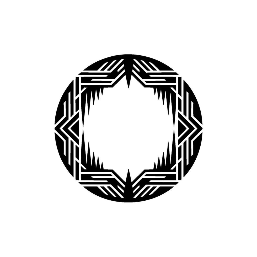 Geometric Tribal Emblem, Modern Abstract - Circular vector