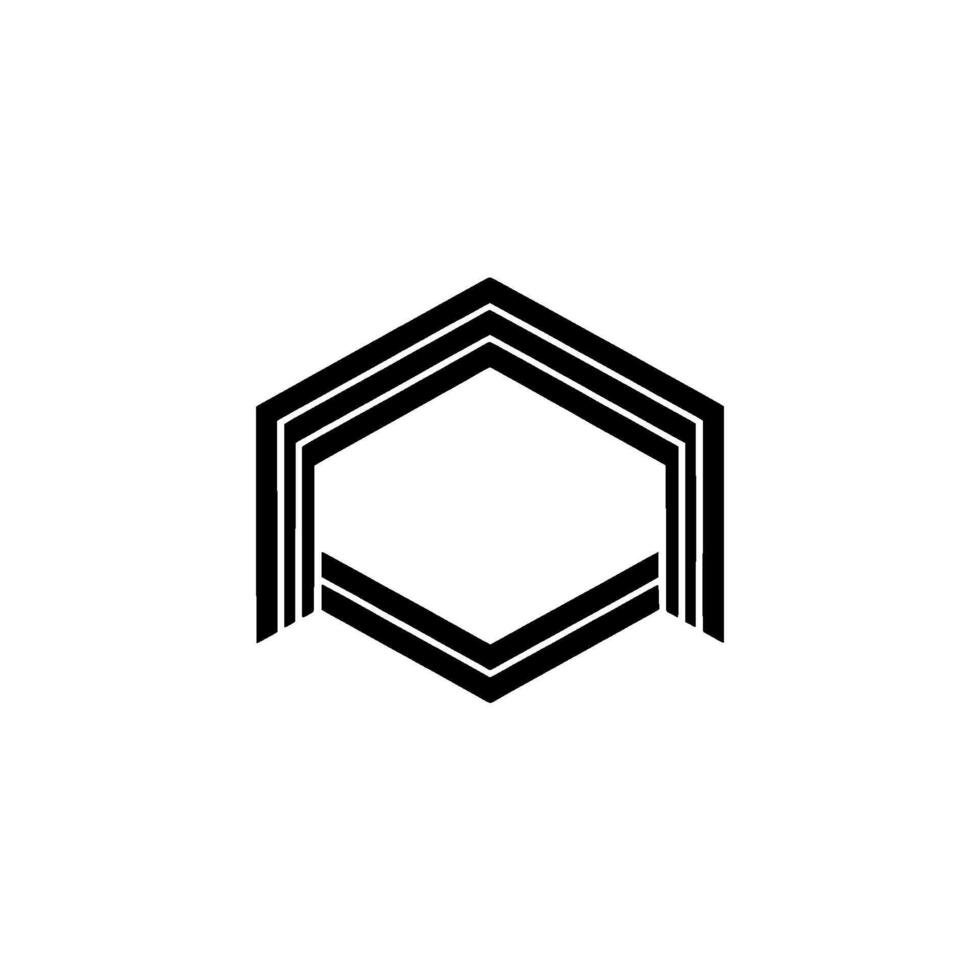 Geometric Hexagon Emblem, Minimalist vector