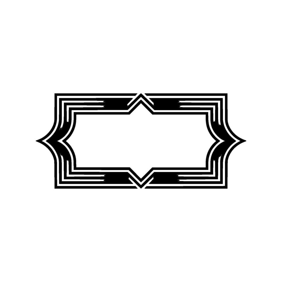 Geometric Deco Frame, Black Grey, Minimalist vector
