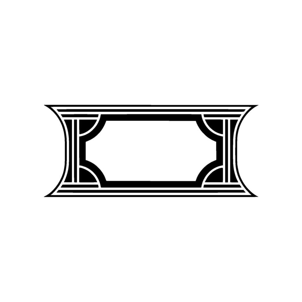 Art Deco Frame on White Background, Minimalist vector