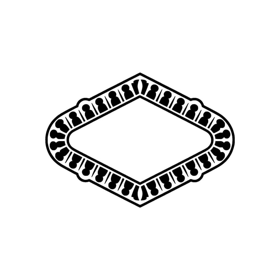Geometric Diamond Frame, Intricate Ornamentation, Minimalist vector