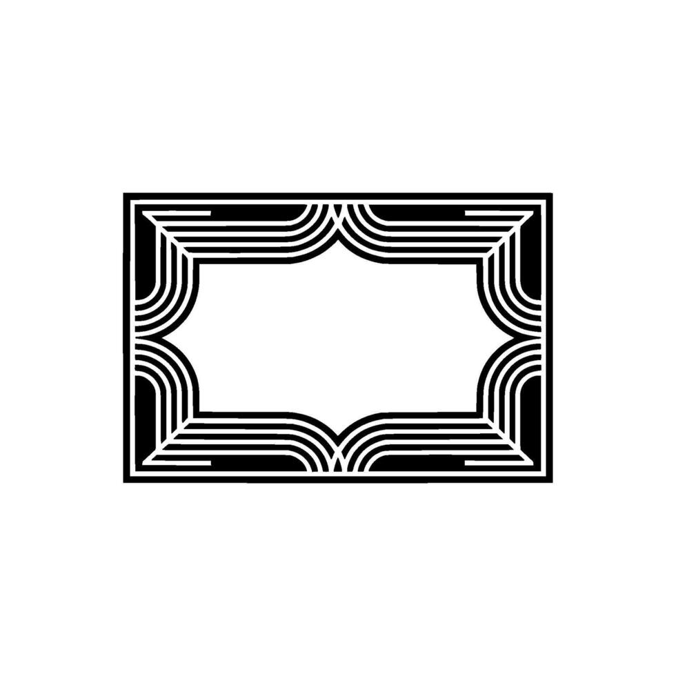 Art Deco Frame, Streamlined Elegance, Minimalist vector