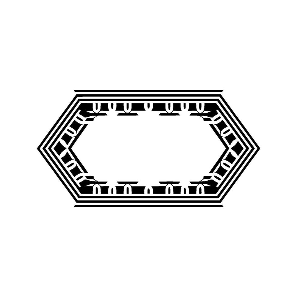 Geometric Deco Frame, Elegant Outline, Vintage, Monoline vector