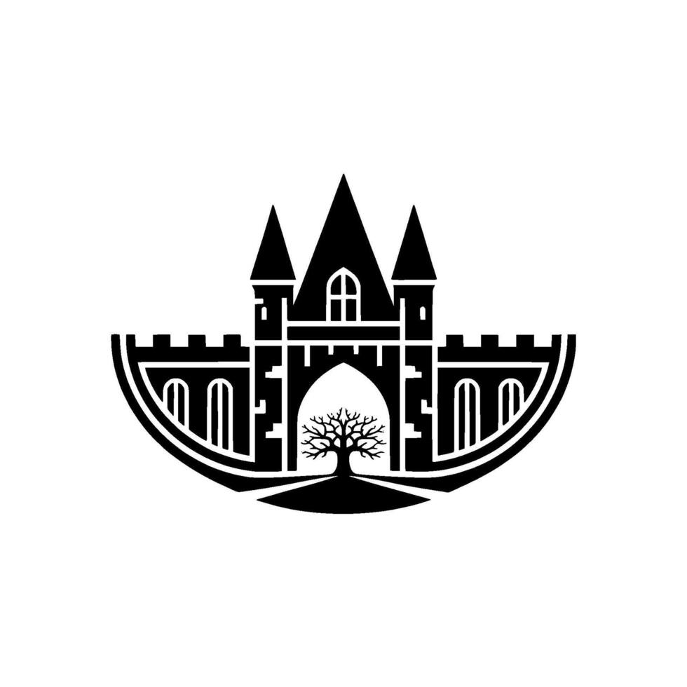 Emblematic Fortress, Tree of Life - Vintage Symbol vector