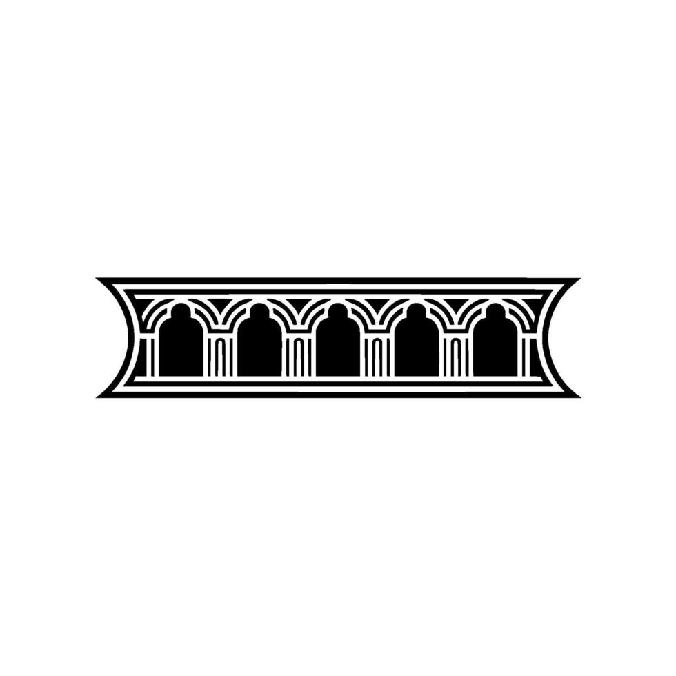Art Deco Archway Ornament, Elegant Border vector
