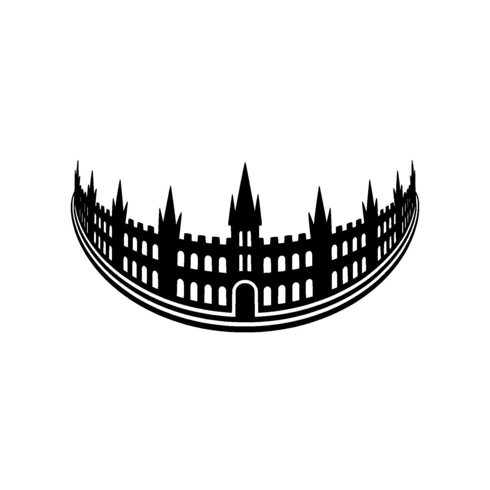 Regal Silhouette Gothic Castle Emblem vector