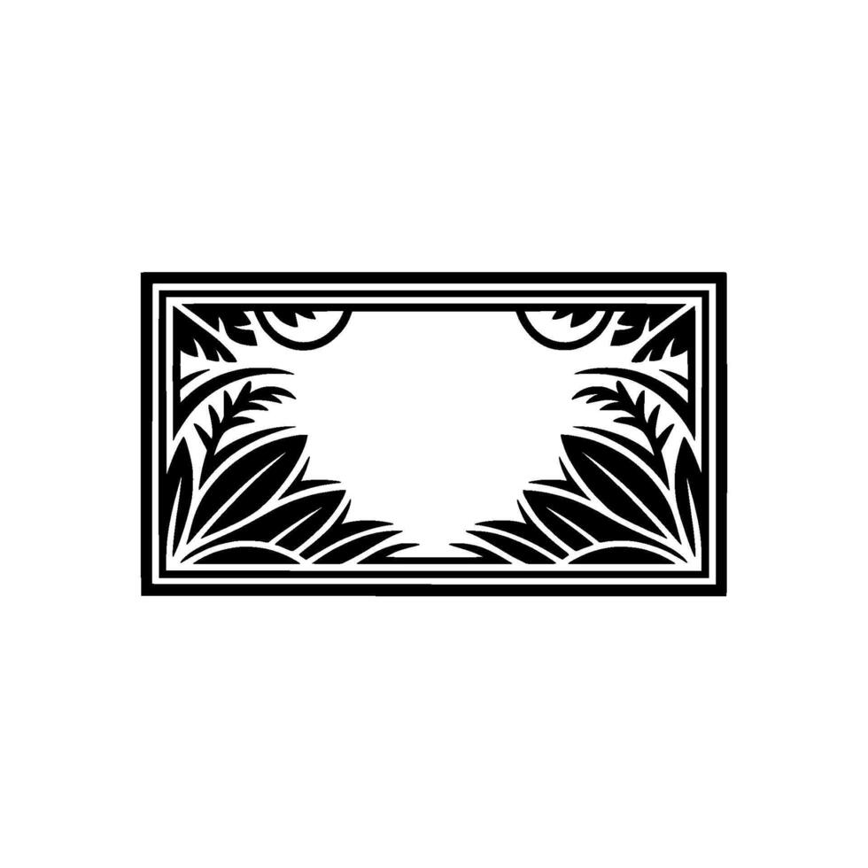 Elegant Black Botanical Frame, Minimalist vector