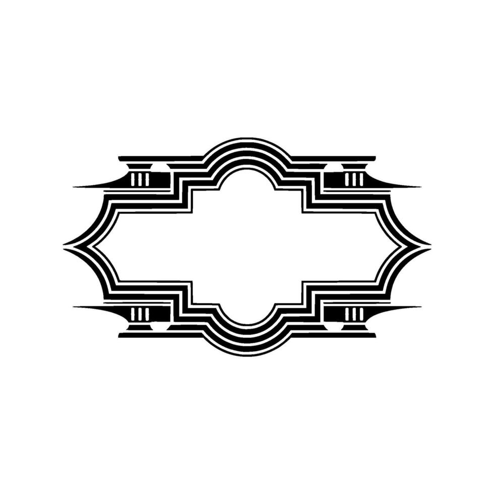 Art Deco Frame, Geometric Ornament, Vintage Elegance, Border vector