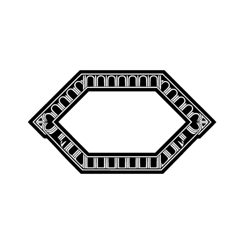 Art Deco Geometric Frame, Elegant Border, Vintage, Ornamentation vector