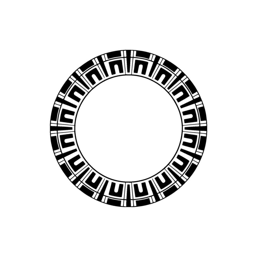 Geometric Circle Frame, Ancient Motif, Minimalist, Linear vector