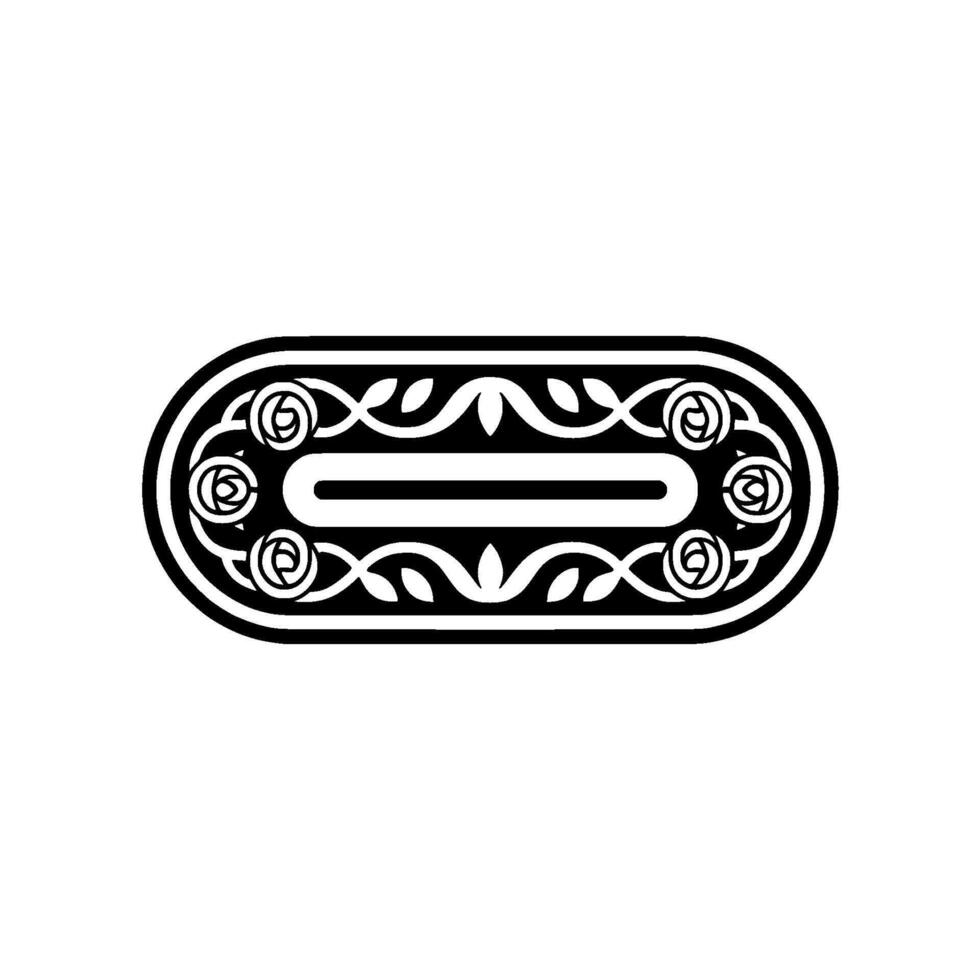 Elegant Oval Emblem, Vintage Decorative Border vector