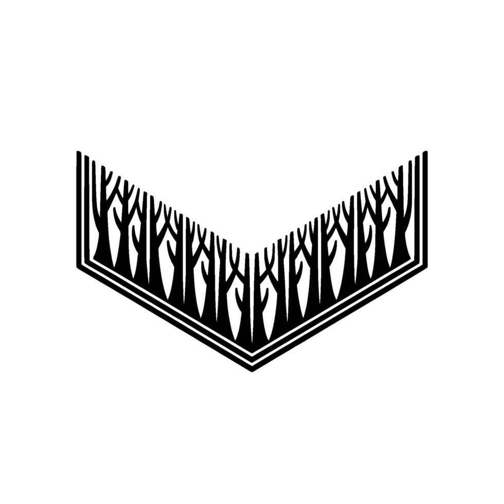 Geometric Forest Silhouette, Minimalist vector