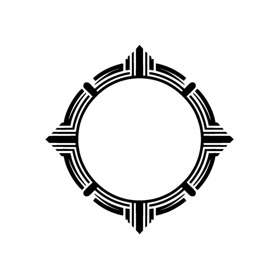 Geometric Deco Frame, Minimalist , Circular Motif, Circle vector