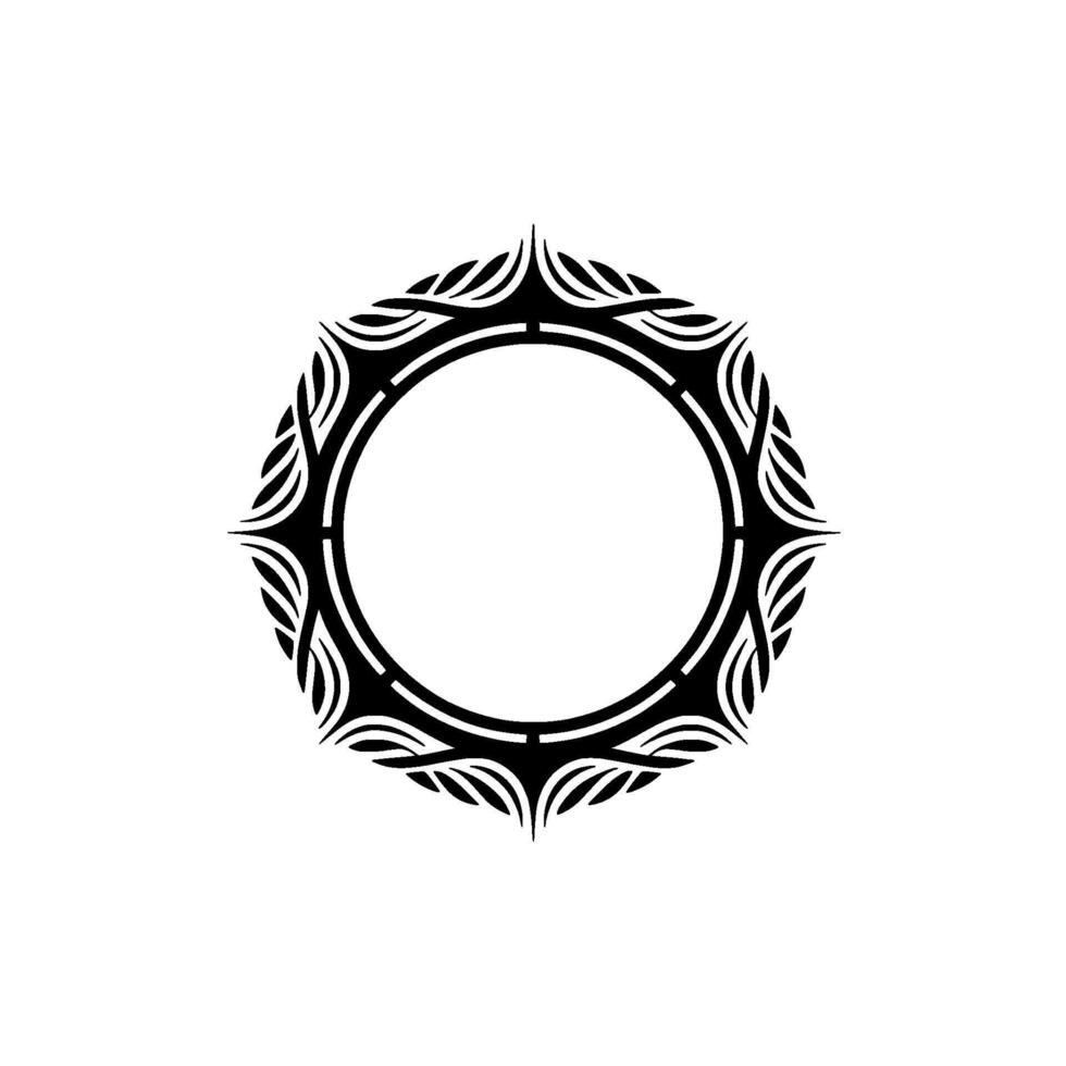 Intricate Tribal Circle Frame, Minimalist, Decorative vector