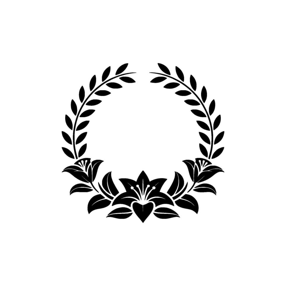 Elegant Floral Emblem, Classic , Symbolic Award vector