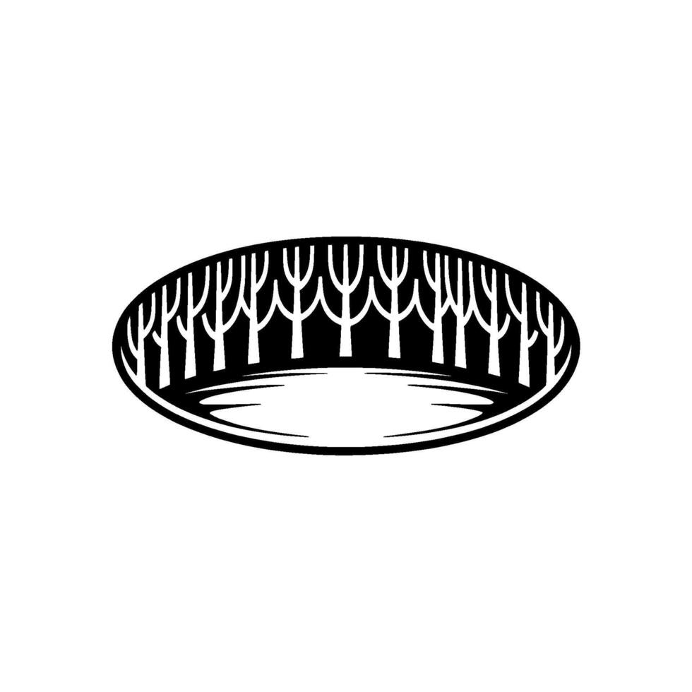 Minimalist Forest Arch, Symbolic of Growth and Resilience vector