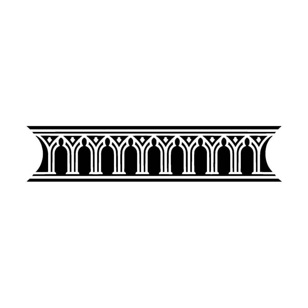 Gothic Arch Ornament Border, Elegant Element, Decorative vector