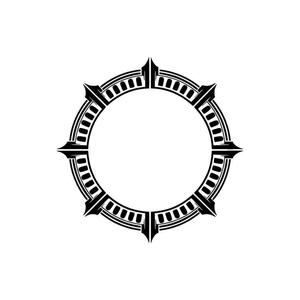 Geometric Tribal Frame, Minimalist , Circular Ornamentation vector