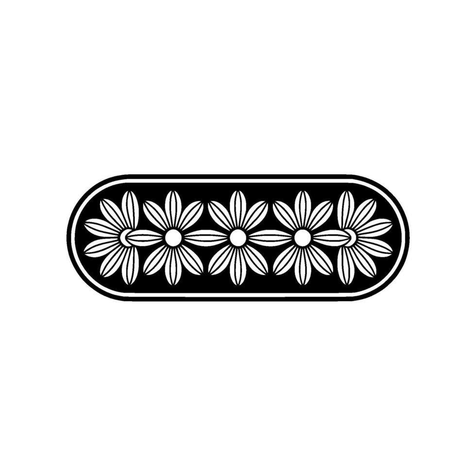 Elegant Floral Oval Emblem, Minimalist vector
