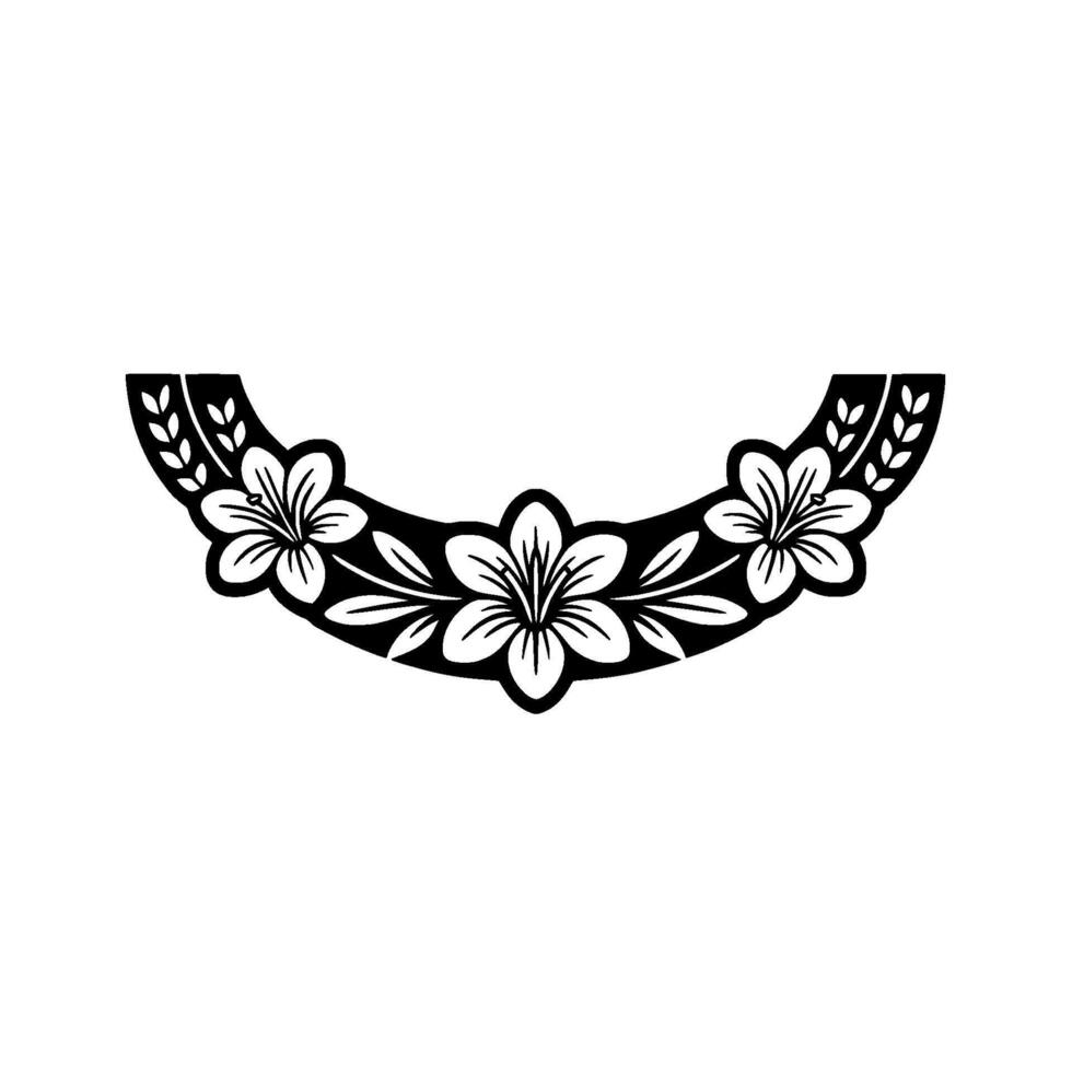Floral Arch Motif, Elegant Black White vector