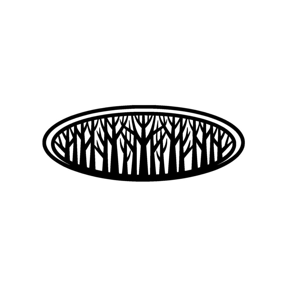 Abstract Forest Silhouette, Minimalist Emblem vector