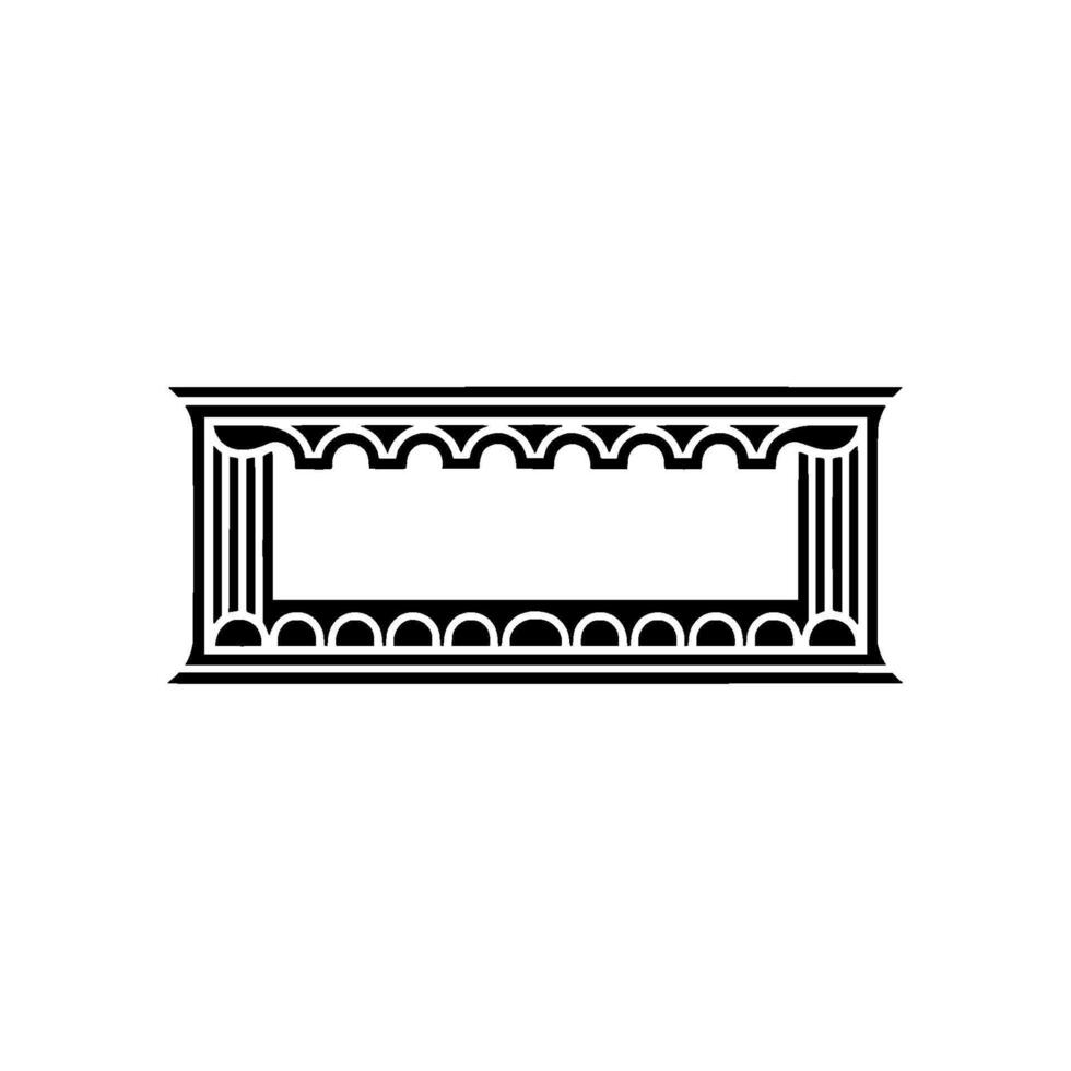 Art Deco Frame, Elegant Border, Vintage , Minimalist Style - Monochrome vector